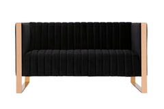 Trillium 3 Piece - Sofa, Loveseat and Armchair Set in Black and Gold - Ornate Home