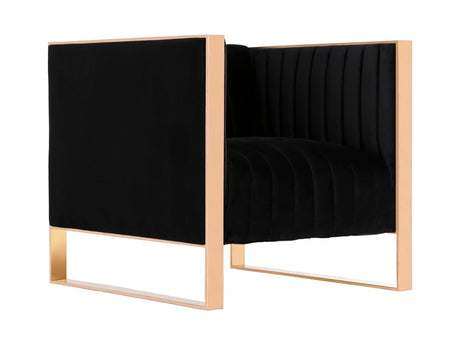 Trillium Accent Chair in Black and Gold - Ornate Home