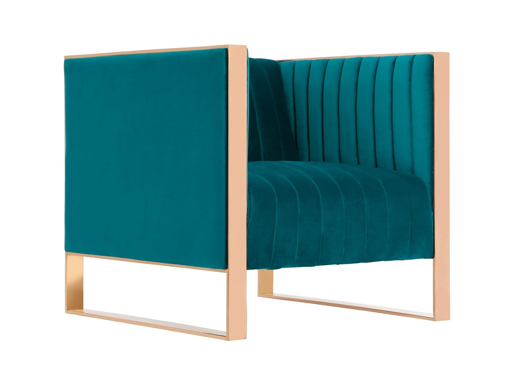 Trillium Accent Chair in Teal and Gold - Ornate Home