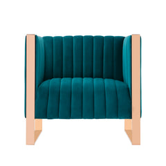 Trillium Accent Chair in Teal and Gold - Ornate Home