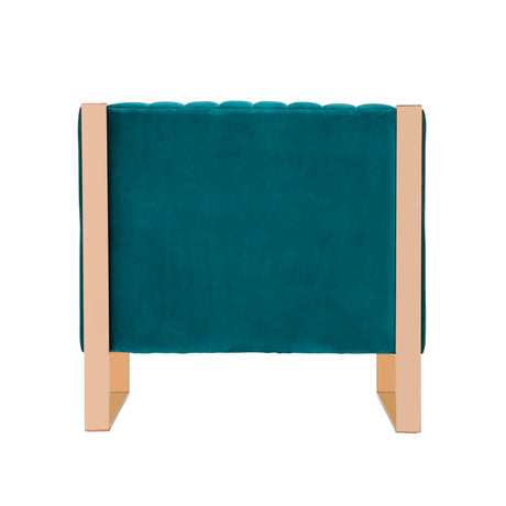 Trillium Accent Chair in Teal and Gold - Ornate Home