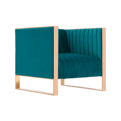 Trillium Accent Chair in Teal and Gold (set of 2) - Ornate Home
