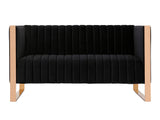 Trillium Loveseat in Black and Gold - Ornate Home