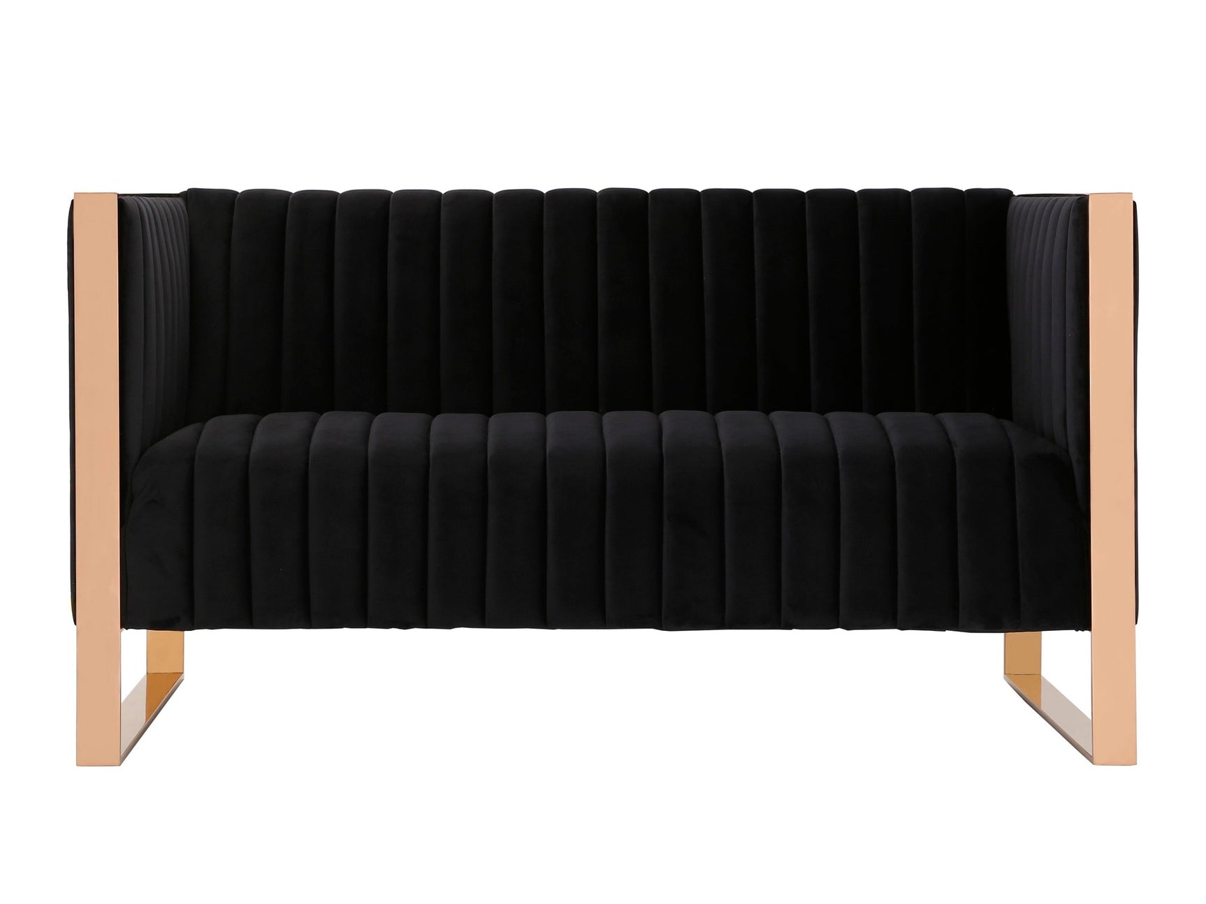 Trillium Loveseat in Black and Gold - Ornate Home