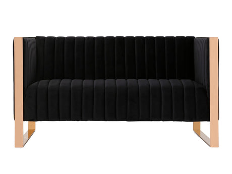 Trillium Loveseat in Black and Gold - Ornate Home