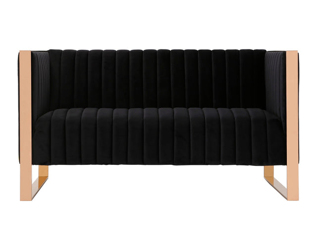 Trillium Loveseat in Black and Gold - Ornate Home