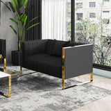 Trillium Loveseat in Black and Gold - Ornate Home