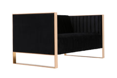 Trillium Loveseat in Black and Gold - Ornate Home
