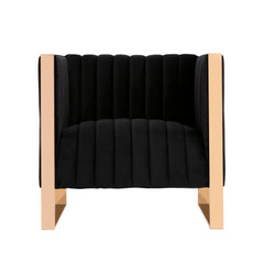 Trillium Sofa and Armchair in Black and Gold (set of 2) - Ornate Home