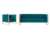 Trillium Sofa and Armchair in Teal and Gold (set of 2) - Ornate Home