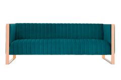 Trillium Sofa and Armchair in Teal and Gold (set of 2) - Ornate Home