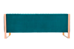 Trillium Sofa and Armchair in Teal and Gold (set of 3) - Ornate Home