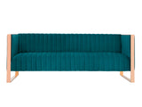 Trillium Sofa in Aqua Blue and Gold - Ornate Home