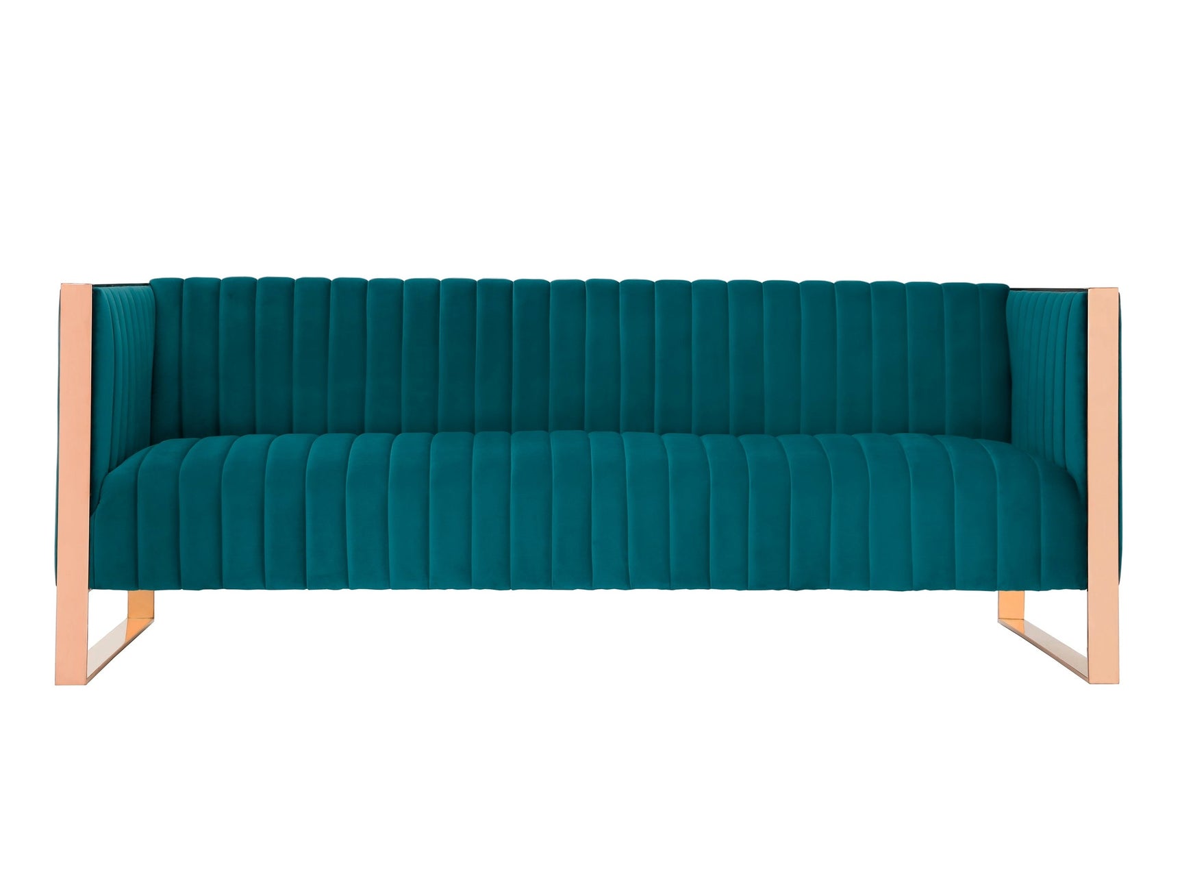 Trillium Sofa in Aqua Blue and Gold - Ornate Home