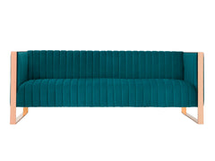 Trillium Sofa in Aqua Blue and Gold - Ornate Home
