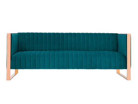 Trillium Sofa in Aqua Blue and Gold - Ornate Home