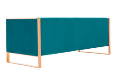 Trillium Sofa in Aqua Blue and Gold - Ornate Home