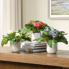 Trilogy Primrose Green/White Accents In Vases (Set of 3) - Ornate Home