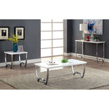 Trina White/Chrome End Table - Ornate Home
