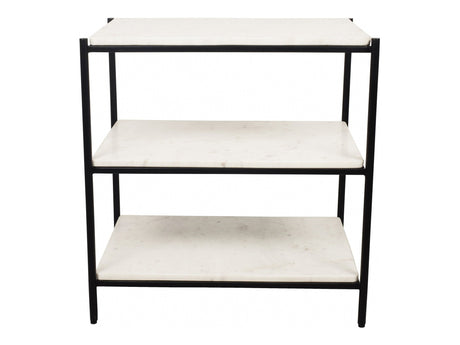 Trine White Marble Nightstand - Ornate Home