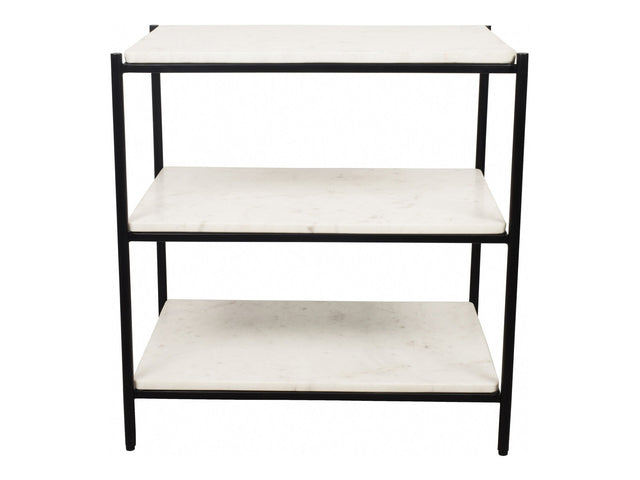 Trine White Marble Nightstand - Ornate Home