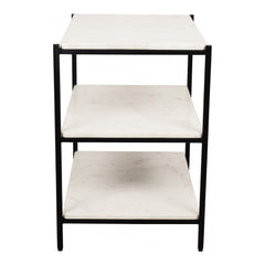 Trine White Marble Nightstand - Ornate Home