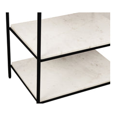 Trine White Marble Nightstand - Ornate Home