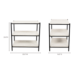 Trine White Marble Nightstand - Ornate Home