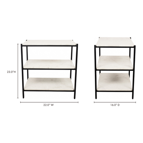 Trine White Marble Nightstand - Ornate Home