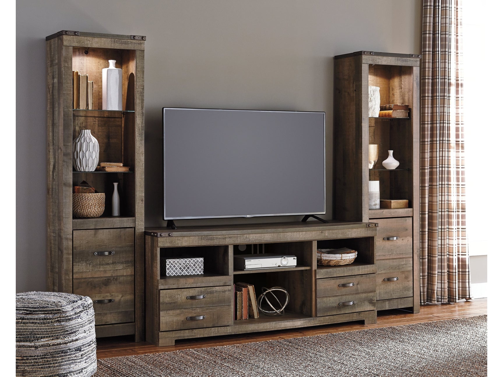 Trinell Brown 3-Piece Entertainment Center (Online Special Price) - Ornate Home