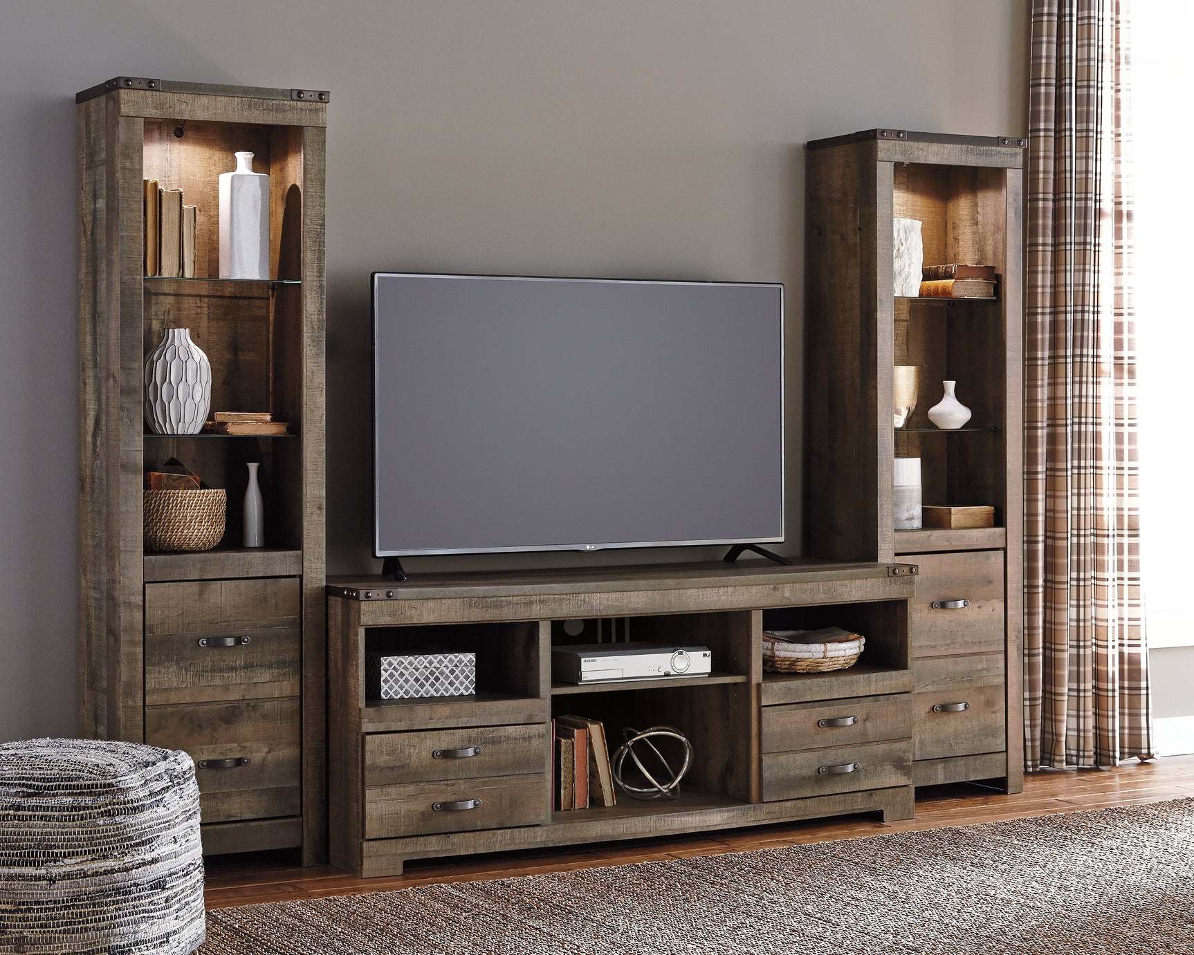 Trinell Brown 3-Piece Entertainment Center (Online Special Price) - Ornate Home