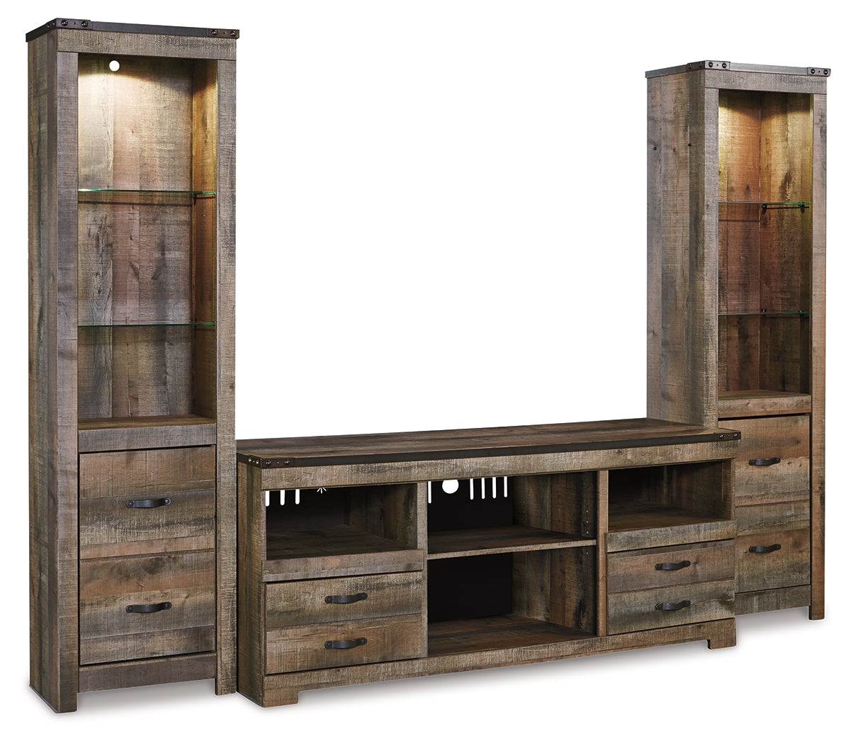 Trinell Brown 3-Piece Entertainment Center (Online Special Price) - Ornate Home