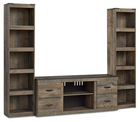 Trinell Brown 3-Piece Entertainment Center - Ornate Home