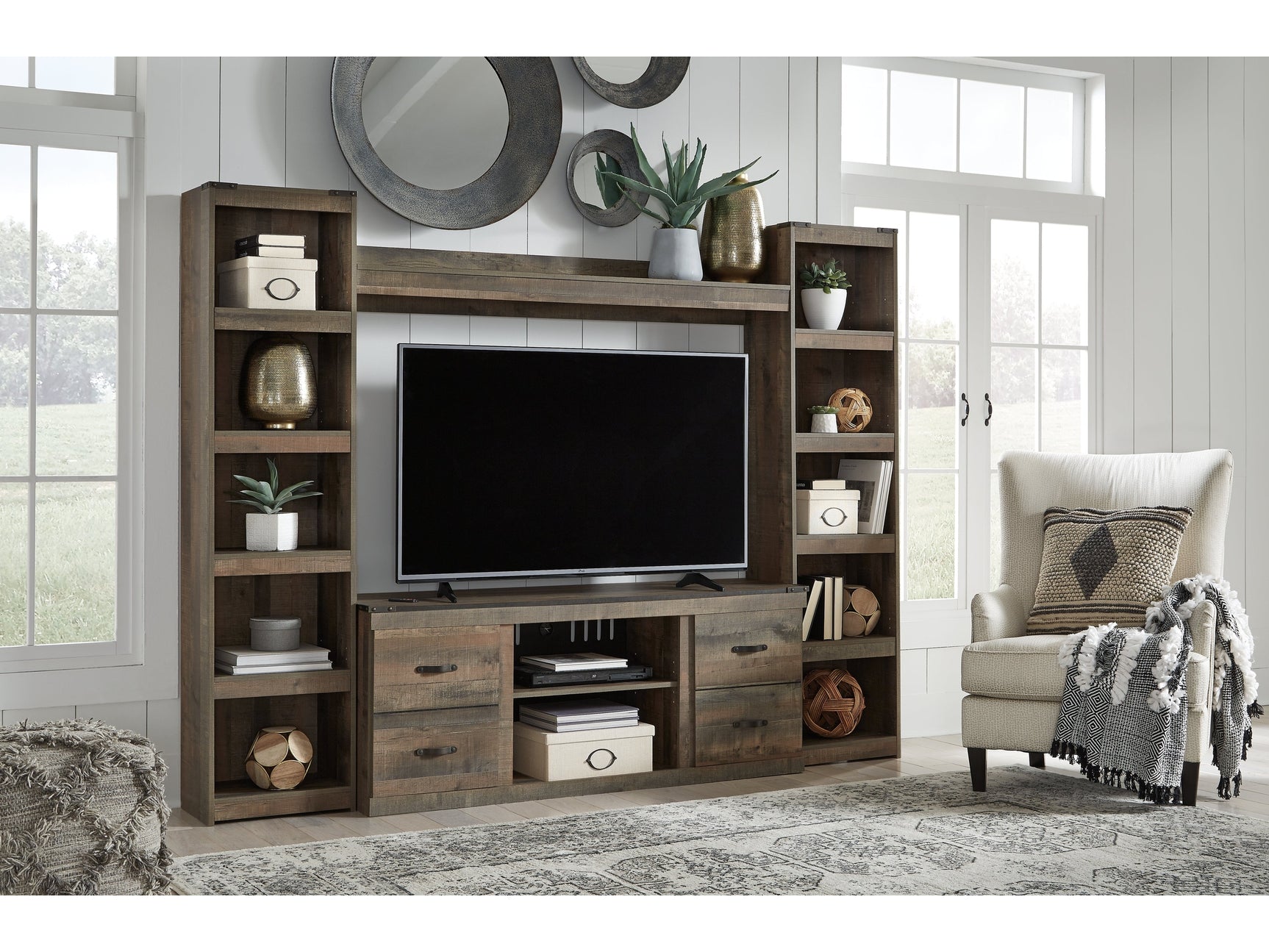 Trinell Brown 4-Piece Entertainment Center (Online Special Price) - Ornate Home