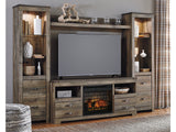 Trinell Brown 4-Piece Entertainment Center with Electric Fireplace (Online Special Price) - Ornate Home