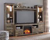 Trinell Brown 4-Piece Entertainment Center with Electric Fireplace (Online Special Price) - Ornate Home