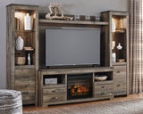 Trinell Brown 4-Piece Entertainment Center with Electric Fireplace (Online Special Price) - Ornate Home