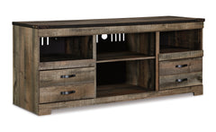 Trinell Brown 63" TV Stand w/ W100-02 Electric Fireplace - Ornate Home
