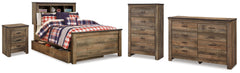 Trinell Brown Full Bookcase Storage Bed, Dresser, Chest and Nightstand - Ornate Home