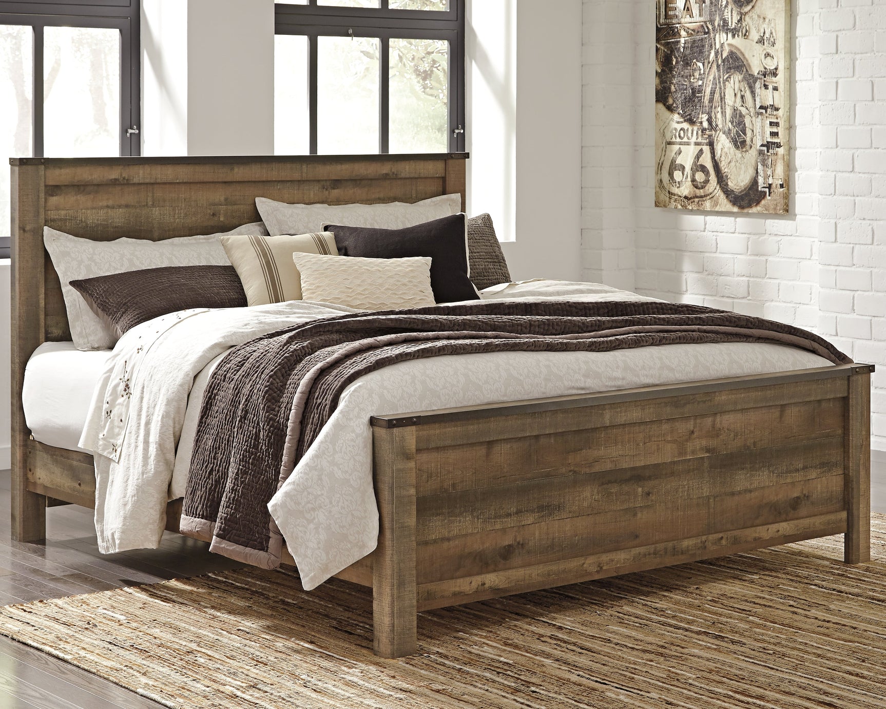 Trinell Brown King Panel Bedroom Set with Nightstand (Online Special Price) - Ornate Home