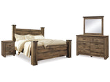 Trinell Brown King Poster Bedroom Set with Dresser, Mirror and Nightstand (Online Special Price) - Ornate Home