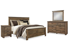 Trinell Brown Queen Panel Bed & Dresser & Mirror & Nightstand - Ornate Home