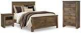 Trinell Brown Queen Panel Bedroom Set with Chest and 2 Nightstands - Ornate Home
