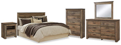 Trinell Brown Queen Panel Headboard & Dresser & Mirror & Chest & Nightstand - Ornate Home