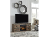 Trinell Brown TV Stand with Electric Fireplace (Online Special Price) - Ornate Home