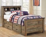 Trinell Brown Twin Bookcase Bed, Dresser and 2 Nightstands (Online Special Price) - Ornate Home