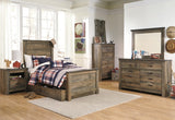 Trinell Brown Twin Panel Bed with 1 Large Storage Drawer - Ornate Home