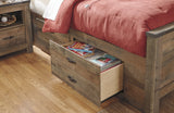 Trinell Brown Twin Panel Bedroom Set with Storage and Nightstand (Online Special Price) - Ornate Home