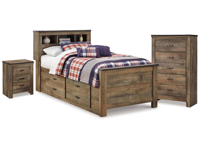 Trinell Brown Twin Storage Bed & Chest & Nightstand - Ornate Home