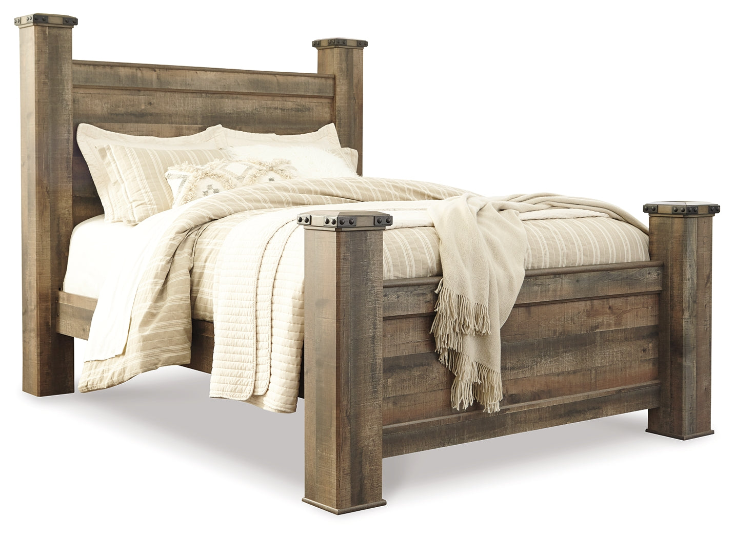 Trinell Nova Queen Poster Bedroom Set with Dresser, Mirror, Chest and 2 Nightstands (Online Special Price) - Ornate Home